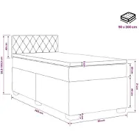 vidaXL Lit boxspring avec matelas noir 90 x 200 cm velours