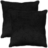 vidaXL Housse De Coussin 2 Pc Heerlen Noir 80 X 80 Cm