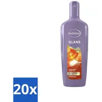 Unilever 20 flacons de shampooing Andrélon Glans, 300 ml chacun, lot économique - 20 pièces