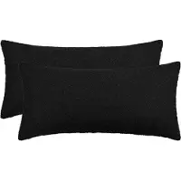 vidaXL Housse De Coussin 2 Pcs Heerlen Noir 40 X 80 Cm Bouclé