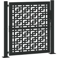 vidaXL Portail de jardin noir 105 x 106 cm en acier avec croix
