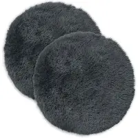 vidaXL Housse De Coussin 2 Pcs Heerlen Anthracite Ø 50 Cm Fleece Pv