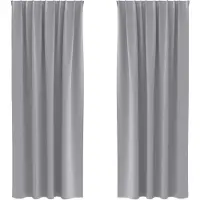 vidaXL Rideaux occultants avec anneaux 2 pcs gris clair 260 x 140 cm