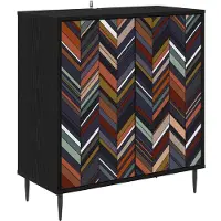vidaXL , meuble de rangement OMMEN, noir, imitation chêne, 69 x 33 x 76 cm