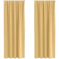 vidaXL Rideaux occultants avec anneaux 2 pcs Beige 245 x 140 cm