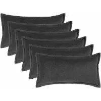 vidaXL Housse De Coussin 6 Pcs Houten Gris Foncé 40 X 80 Cm Bouclé