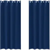 vidaXL Rideaux occultants à œillets, 2 pièces, bleu marine, polyester