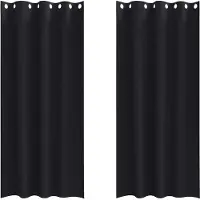 vidaXL Rideaux occultants avec anneaux 2 pcs Noir 225 x 140 cm