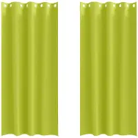 vidaXL Rideaux occultants à œillets, 2 pièces, vert, 260 x 140 cm