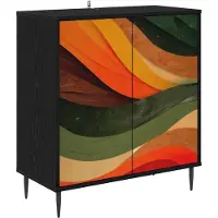 vidaXL Meuble de rangement BONN, noir, imitation chêne, 69 x 33 x 76 cm