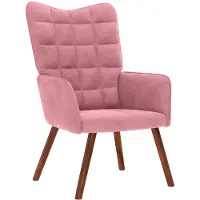 vidaXL Fauteuil relax rose velours