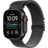 Apple Watch Ultra 4 GPs + Cellulaire 49mm Boîtier En Titane Noir - Bracelet Milanais M