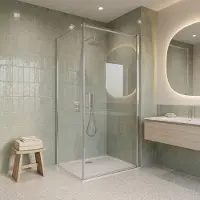 FortiFura Galeria Cabine de douche - 100x140x200 - Profilé - verre de sécurité - anticalcaire - chrome SW1122490 SW797916 SW797904