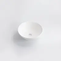 Qeramiq Dely Vasque à poser - 40x40x13.5cm - ronde - céramique - blanc mat