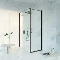 FortiFura Galeria Cabine de douche - 70x120x200 - Profil verre de sécurité - anti calcaire - noir mat SW1122474/SW797917/SW797905