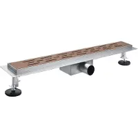 FortiFura Galeria Caniveau de douche - 160cm - avec bride de sol - avec grille - Cuivre brossé SW719878 / SW956238