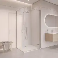 FortiFura Galeria Cabine de douche - 90x80cm - profilé - verre de sécurité - anti-calcaire - Chrome SW1122485 SW797914 SW797904
