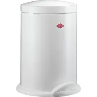 Wesco Poubelle à pédale 116 en BLANC avec pédale et volume de déchets de 13 litres / Poubelle sur pied