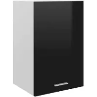vidaXL Armoire suspendue noir brillant 39,5x31x60 cm Bois composite