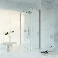 FortiFura Galeria Cabine de douche - 60x120x200 - Profil verre de sécurité - anticalcaire - Acier inoxydable brossé PVD (acier inoxydable) SW1122469/SW797917/SW797908