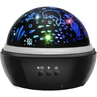 Izoxis Lampe de nuit avec projection de ciel étoilé, noire
