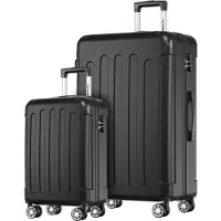 TRVLMORE Lot de 2 valises - 38L + 100L - Noir