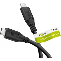 Goobay 74196 Câble USB-C, USB4, 100 W, 20 Gbit/s, Power Delivery, 1,5 m, 1.5 m, noir - USB-C mâle > USB-C mâle
