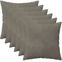 vidaXL Housse De Coussin 6 Pcs Heerlen Gris Clair 35 X 35 Cm Velours