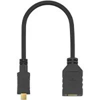 Wentronic Micro HDMI D – HDMI Buchse (0.15 m), Câble vidéo, Noir