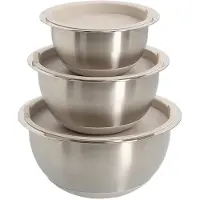 Zeller Ensemble de bols, Saladier + bol, Beige, Argent, Multicolore