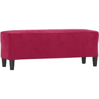 vidaXL Banc Rouge bordeaux 100x35x41 cm Velours