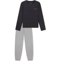 Schiesser Pyjama 'Nightwear' bleu marine / jaune clair / gris / rouge