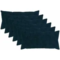 vidaXL Housse De Coussin 6 Pc Heerlen Bleu Marine 40 X 80 Cm