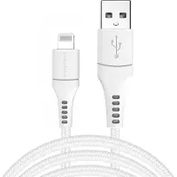 IMoshion Câble Lightning vers USB - MFi - Textile tressé - 3 mètres - Blanc