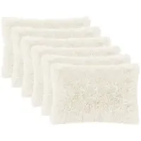 vidaXL Housse De Coussin 6 Pcs Heerlen Blanc 50 X 80 Cm Fleece Pv