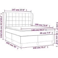 vidaXL Lit boxspring avec matelas vert foncé 140x190 cm velours