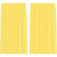vidaXL Voile Rideaux avec poches pour tringles 2 pcs. Jaune