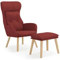 vidaXL Fauteuil relax avec pouf vin rouge Tissu