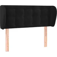 vidaXL Tête de lit avec oreilles noir 83x23x78/88 cm velours