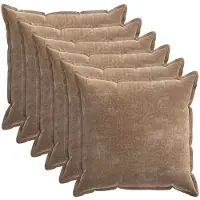 vidaXL Housse De Coussin 6 Pcs Houten Marron 80 X 80 Cm Tissu Chenille