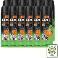 Axe 12 sprays corporels déodorants Jungle Fresh - 150 ml - Pack économique - 12 pièces