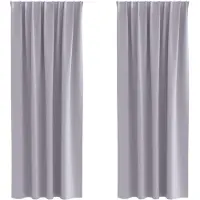 vidaXL Rideaux occultants à œillets, 2 pièces, gris métallisé