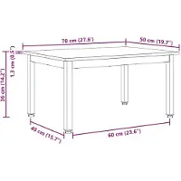 vidaXL Table basse blanche 70 x 50 x 36 cm en pin massif