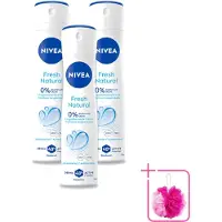 Nivea 3 sprays déodorants Fresh Natural - 150 ml - Pack économique - 3 pièces