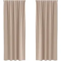 vidaXL Rideaux occultants avec anneaux 2 pcs Taupe 245 x 140 cm