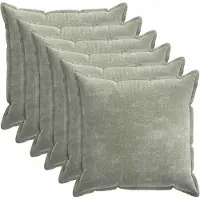 vidaXL Housse De Coussin 6 Pcs Houten Vert 80 X 80 Cm Tissu Chenille
