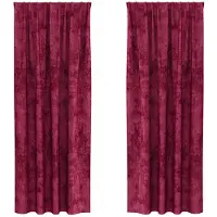 vidaXL Rideaux en velours 2 pcs Rouge bordeaux 225 x 140 cm Velours