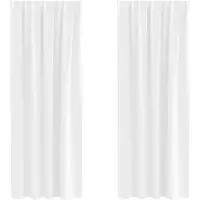 vidaXL Rideaux occultants avec anneaux 2 pcs blanc pur 225 x 140 cm