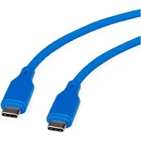 Roline USB 2.0 Kabel C-C ST/ST Silikon 60W Blau - - Digital/Daten - Kabel - Digital/Daten