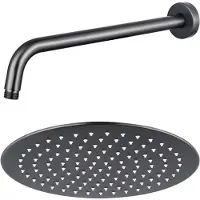 FortiFura Calvi Tête de Douche - 25cm - ronde - bras mural 35cm - gunmetal SW720556/SW720563
